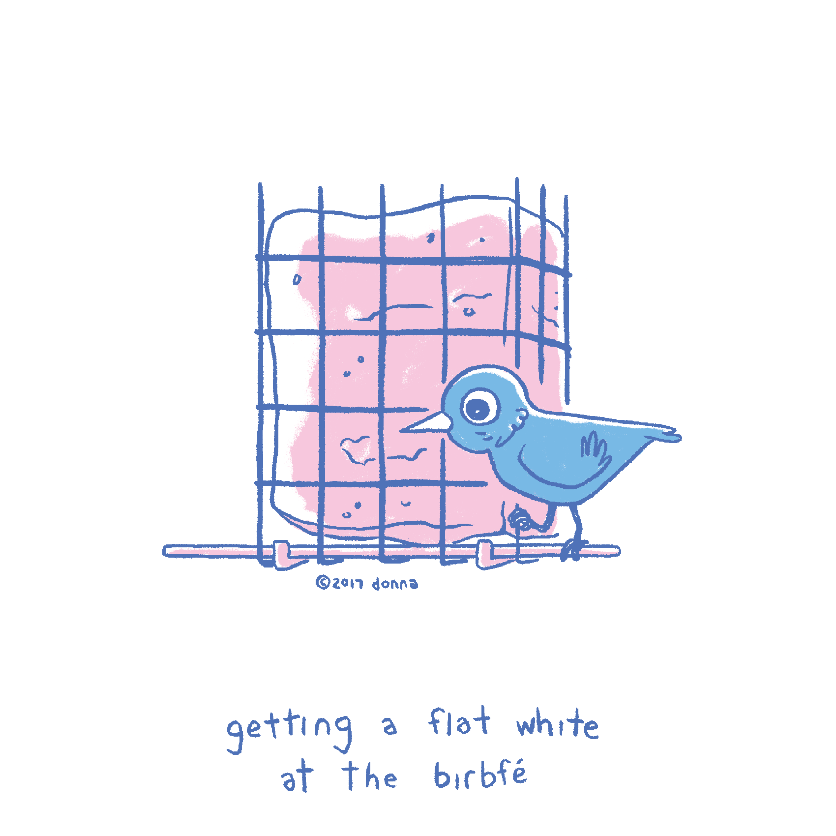 getting a flat white at the birbfe